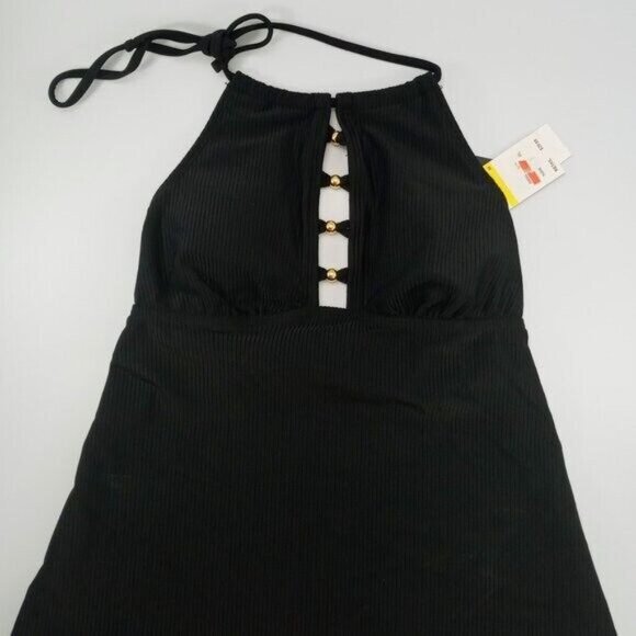 Salt + Cove Womens Juniors Ringing It Halter Swim Top Separates Black Small - Picture 7 of 9